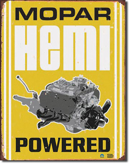 Mopar Hemi Powered Motor Metal Sign - $20.95