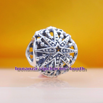 2022 Winter Release 925 Sterling Silver Openwork Celestial Snowflake Charm - £12.49 GBP