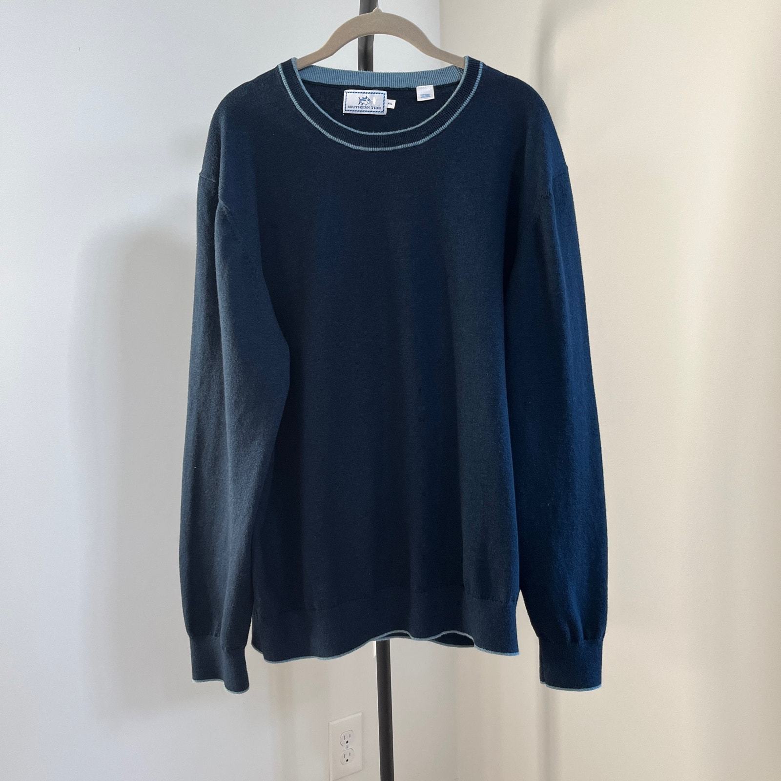 Southern Tide Navy Jade Heather Tipper Crewneck Sweater - $39.99