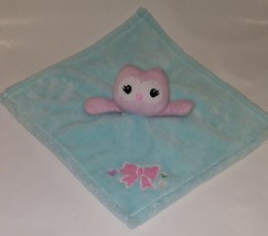 Baby Gear Pink Owl Lovey Security Blanket Plush Bow Blue SOFT Fleece - £19.82 GBP