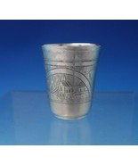 Russian .875 Silver Shot Glass Bright-Cut w/ Church 1 3/4&quot; x 1 5/8&quot; #84 ... - €93,67 EUR