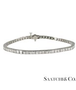 14K (585) White Gold Asscher Cut Bracelet - Natural White VVS-VS Diamond... - $10,335.60
