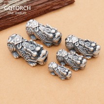 999 Sterling Silver Pixiu Charms Ancient Coin Beads Brings Money Transfers Lucky - £16.69 GBP