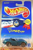1991 Hot Wheels Blue/White Card #210 DODGE VIPER RT/10 Green Variant wGoldLaceSp - £7.67 GBP