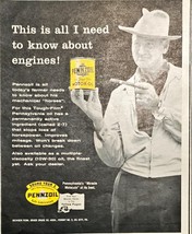 Pennzoil Motor Oil Cowboy Smoking Tobacco Pipe engines car 1958 Vintage ... - €8,29 EUR