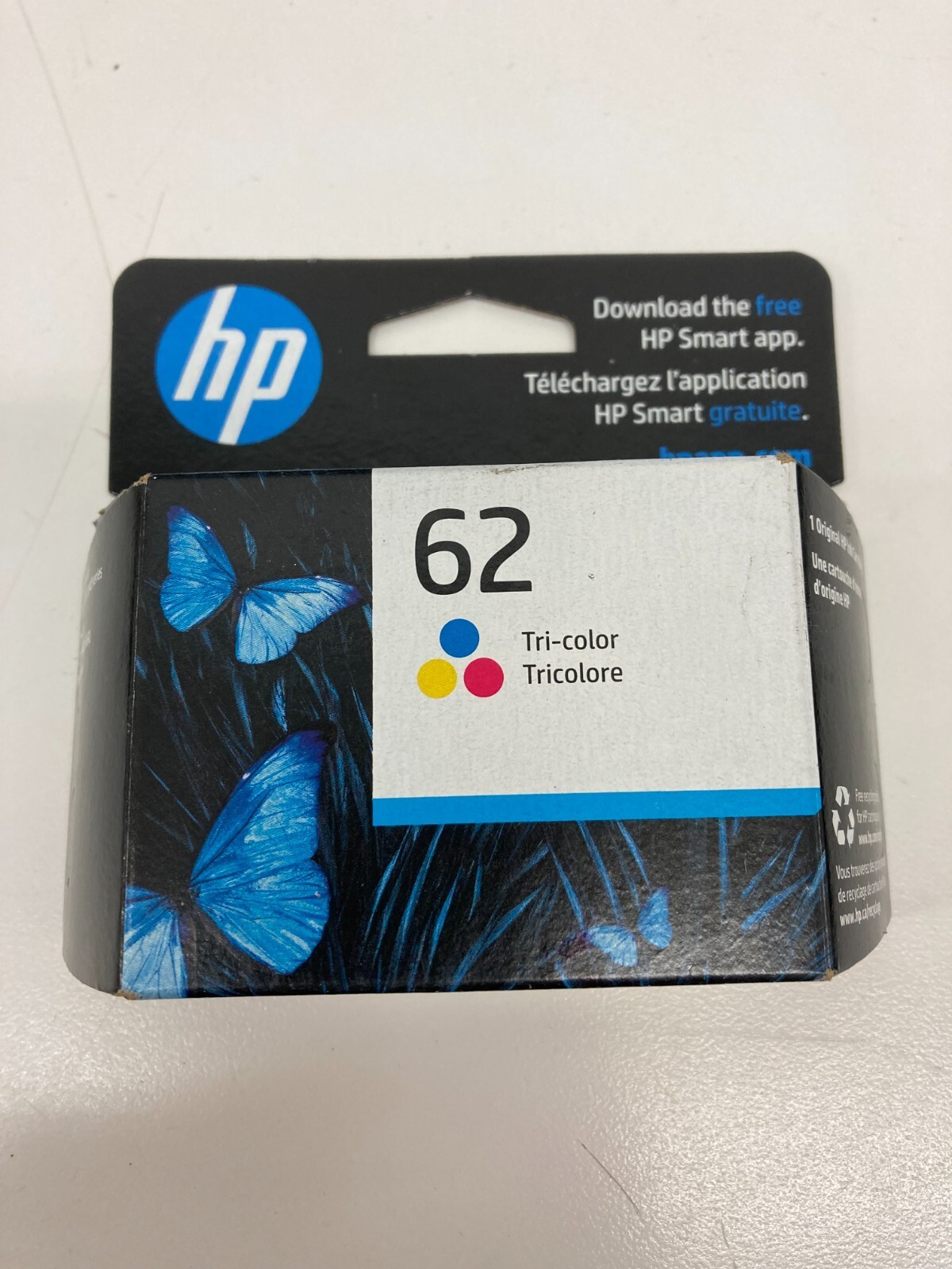 Genuine OEM  HP 62 Tri-Color Ink Cartridge C2P06AN EXP 2/24 - $12.95