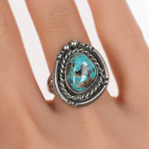 sz6.75 Vintage Navajo silver ring with turquoise - £47.07 GBP
