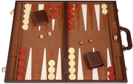 Open Box! 21&quot; Tournament Backgammon Set - Brown with Stitched Points - £58.80 GBP