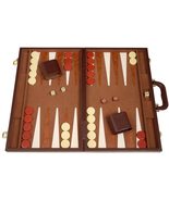 Open Box! 21&quot; Tournament Backgammon Set - Brown with Stitched Points - £59.07 GBP