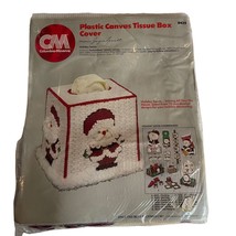 1983 CM Columbia Minerva Plastic Canvas Tissue Box Cover Christmas Santa... - $9.75