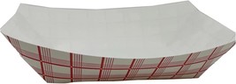 Red Check Paper Food Tray For Concession Food And Condiments (5Lb) By Angel&#39;S - £27.93 GBP