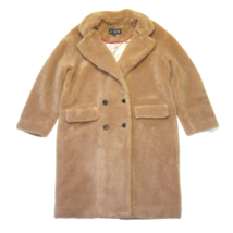 NWT J.Crew Relaxed Topcoat in Teddy Brown Sherpa Blend Furry Cozy Coat Jacket M - £124.81 GBP