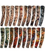 HOVEOX 20pcs Temporary Tattoo Arm Sleeves Arts Fake Slip on Arm Sunscreen  - $26.52
