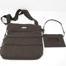 Baggallini Brown Big Zipper Crossbody Bag 11&quot; x 11&quot; with Wristlet Purse - $23.69 CAD