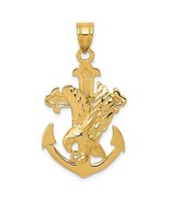 14K Yellow Gold Mariners Cross &amp; Eagle Pendant - €309,75 EUR