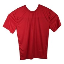 Mens Blank Red Short Sleeve Semi Fitted Shirt Sz L Large Plain Lightweight Top - £12.59 GBP