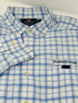 Vineyard Vines Performance Harbor Shirt Mens Size L Blue Plaid Button Down - $21.00