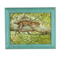 &quot;Nap Time&quot; (Leopard Resting in Tree) By Anthony Sidoni Oil Painting 14&quot;x17&quot; - $2,070.88