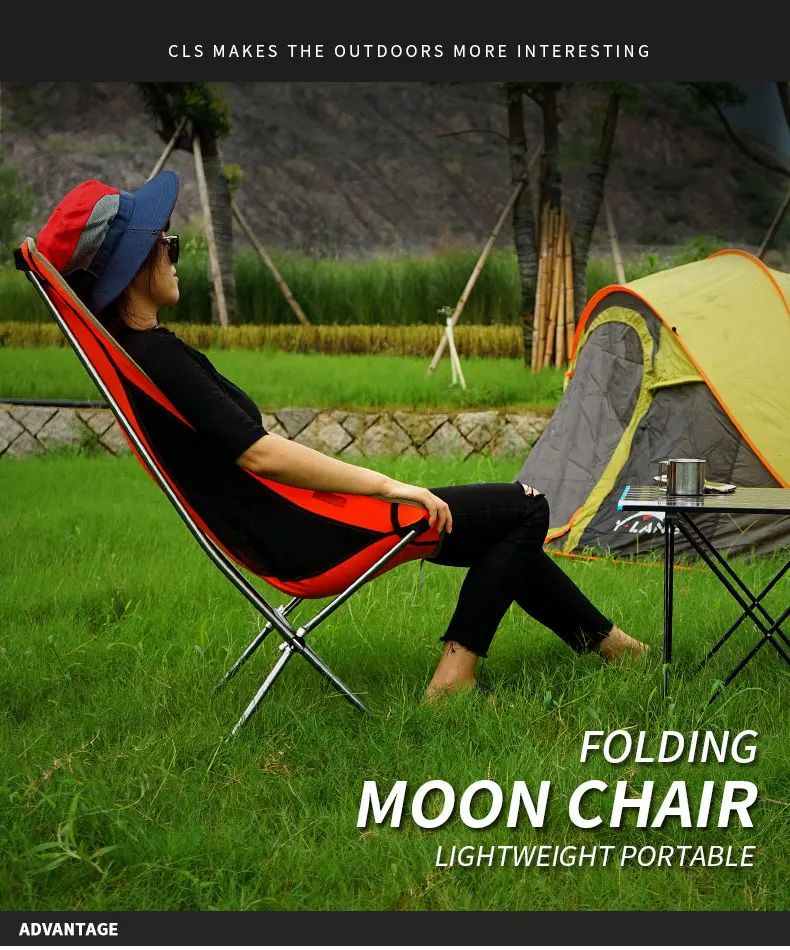Outdoor Folding Chair Portable Camping Chair Widened Ultra Light Aluminum Alloy - £50.26 GBP
