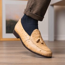 Aubiere Genuine Ostrich Quill Dress tassel Loafers Orix image 13