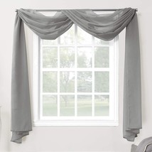 No. 918 53566 Emily Sheer Voile Rod Pocket Curtain Panel, Valance, Charcoal - £28.32 GBP