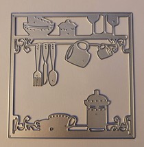 Kitchen Theme Square Card Metal Cutting Die Card Making Scrapbooking Coo... - $12.00