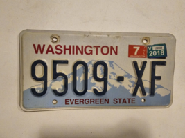 WASHINGTON LICENSE PLATE EVERGREEN STATE MOUNTAINS July 2018 #9509-XF - $11.05