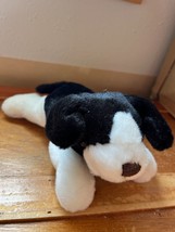 Mary Meyer Black &amp; White Plush Slightly Floppy Puppy Dog Stuffed Animal ... - $10.21