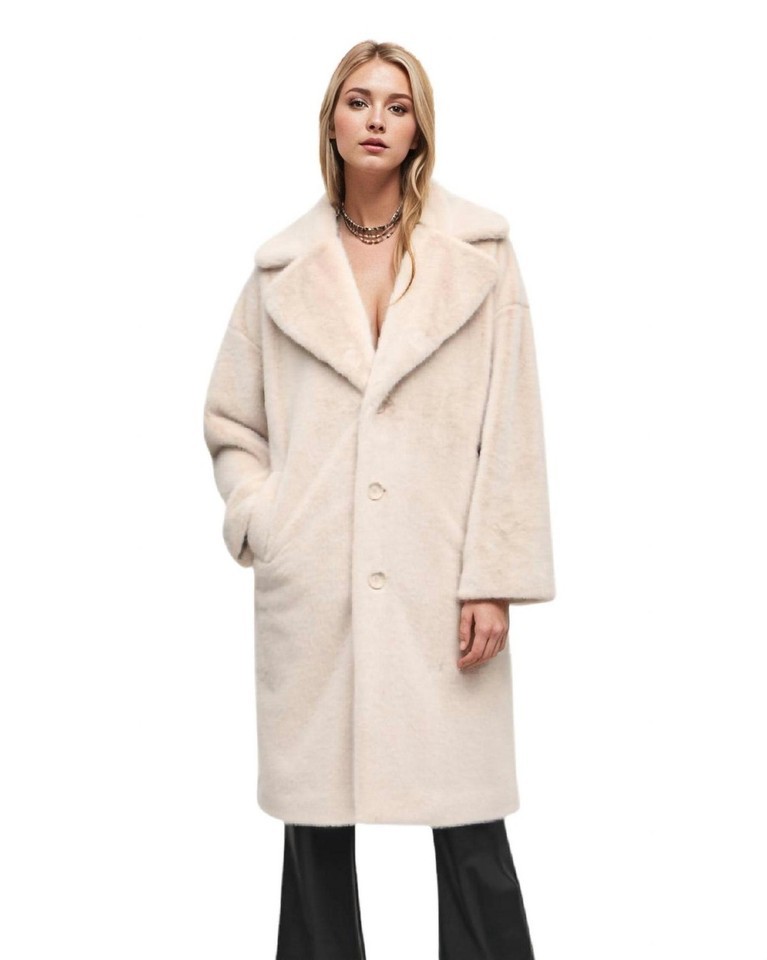 Joseph Ribkoff faux fur straight coat style size M - $81.18