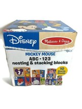 Melissa &amp; Doug Mickey Mouse &amp; Friends 10pc Nesting &amp; Stacking Blocks ABC 123 - £7.98 GBP