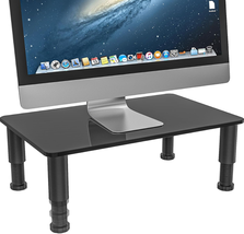 Glass Computer Monitor Stand Riser with Height Adjustable Multi Media De... - $912.78 MXN