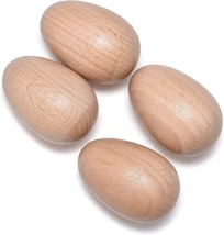 4 Pcs Wood Egg Shakers Set, Musical Percussion Instruments, Natural Finish - $35.97