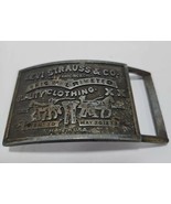 Vintage USA made 1970s belt buckle LEVIS western BRASS jeans 501 cowboy ... - $22.72