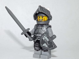 Building Block Knight Grey soldier Castle army crusades Minifigure Custom - £4.68 GBP