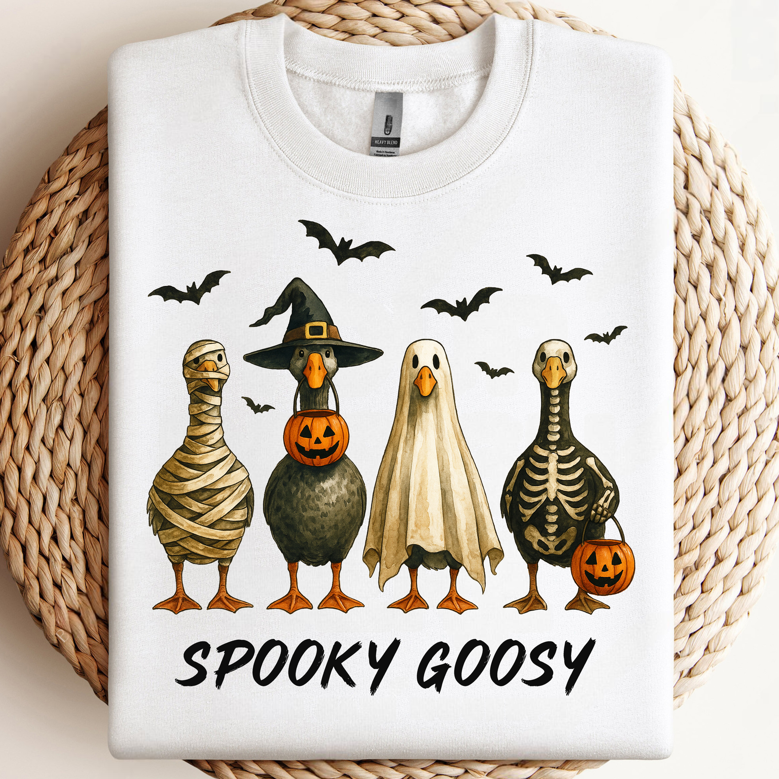Retro Spooky Goose PNG, Funny Halloween Goose PNG, Silly Goose Witch Gho... - $2.50
