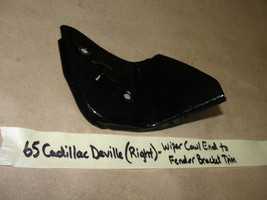 65 Cadillac RIGHT PASS. SIDE WIPER COWL END TO FENDER MOUNT BRACKET COVE... - $34.64