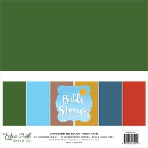 Echo Park Double-Sided Solid Cardstock 12&quot;X12&quot; 6/Pkg-Bible Stories, 6 Colors BS3 - £13.34 GBP