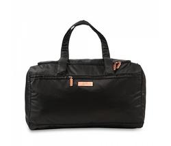 JuJuBe Knight Rose Super Star Duffle Bag Overnight Black Tote Rose Gold Hardware - £55.95 GBP