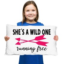 She&#39;s a Wild One Running Free Boho Arrow Pillowcase Gift for Her Daughter Pink - £18.76 GBP