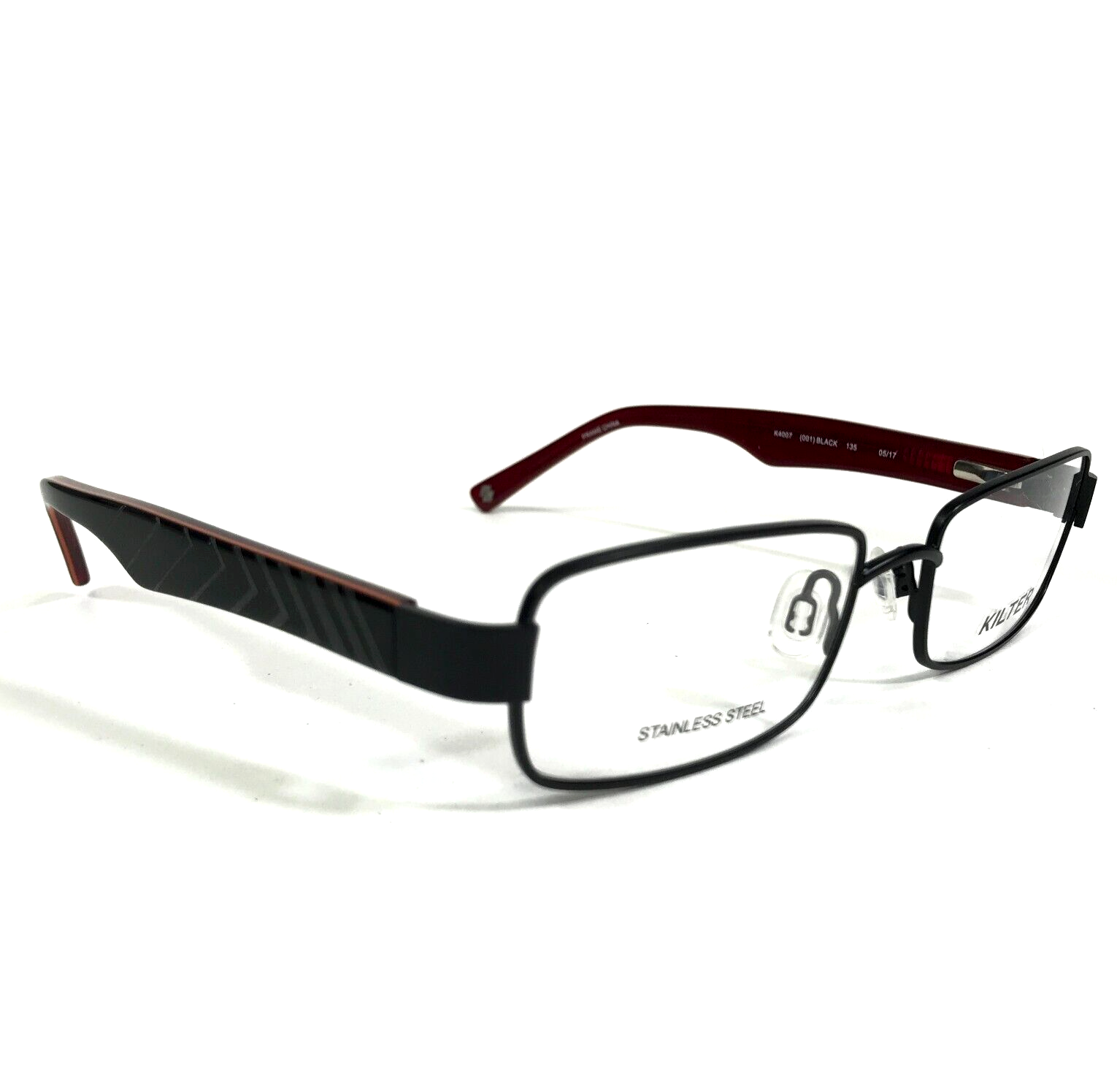 Kilter Kinder Brille Rahmen K4007 001 Schwarz Rot Rechteckig Voll Rim 49... - $39.59