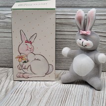 Avon Plush Bunny Rabbit Easter Basket Toy Spring Treat Card Holder Paw 1985 Vtg - $6.99