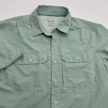Mountain Hardwear Shirt Mens Small Green Fishing Hiking Vented Pocket Button Up - £14.20 GBP
