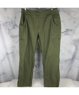LL Bean Straight Leg Women&#39;s Size 18R Pants Olive Green Classic Fit Stre... - $33.04 CAD