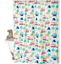 HAPPY CAMPER ~ 70&quot; x 72&quot; ~ Polyester Fabric ~ Machine Washable ~ Shower Curtain - £25.88 GBP