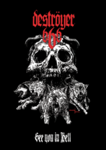 DESTROYER 666 See You in Hell FLAG CLOTH POSTER BANNER Black Metal - £15.67 GBP