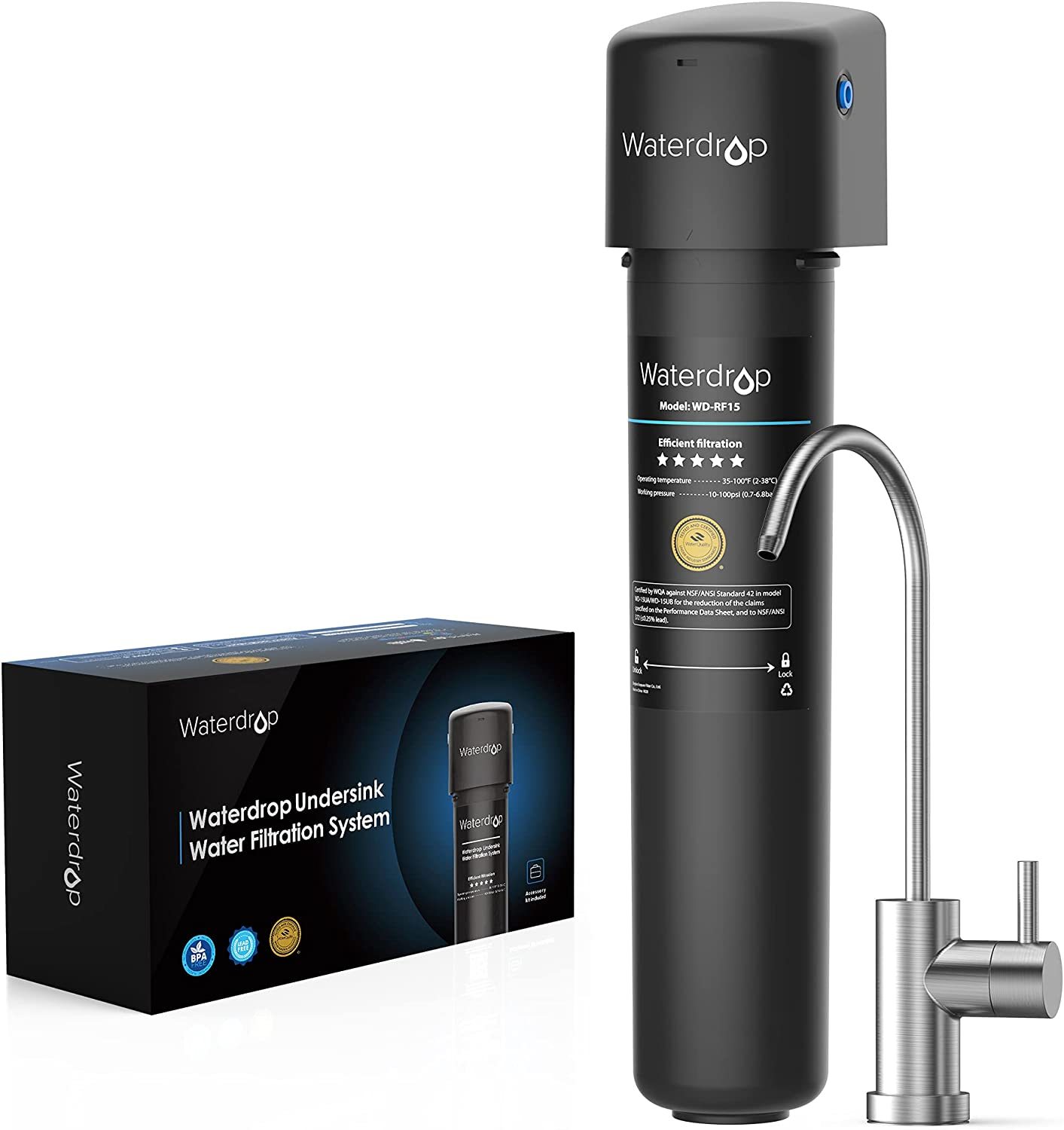 Primary image for Waterdrop 15UB Under Sink Water Filter System, Reduces Lead, Chlorine,, USA Tech