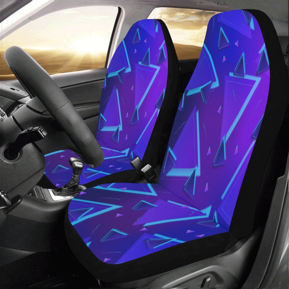 Modern Triangle Blue Purple Car Seat Covers (Set of 2) - $49.00