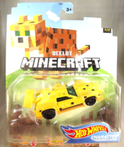 2020 Hot Wheels Minecraft 7/7 Character Cars OCELOT Yellow w/Black RA Spoke Whls - £9.01 GBP