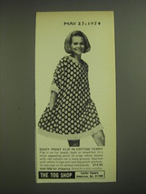 1974 The Tog Shop Cotton Terry Flip Advertisement - Daisy Print Flip - £14.78 GBP