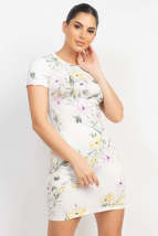 Short Sleeve Floral Bodycon Dress - £9.70 GBP